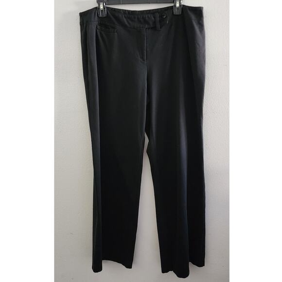 Eileen Fisher Rayon Nylon Stretch Wide Leg Ponte Pants Black Large - Picture 1 of 11